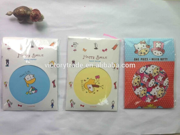 V-MM001 Promotional portable one side round shape makeup mirror  decorative pocket cosmetic mirror