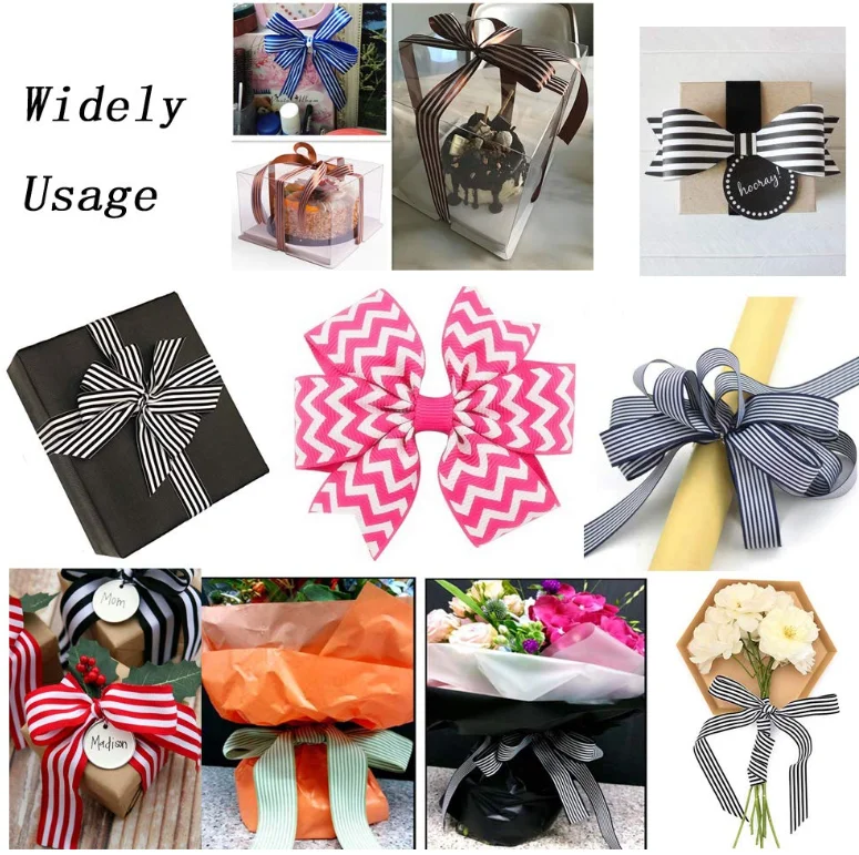 10 mm Wholesale Colorful Striped Ribbon Gift Wrapping Ribbon