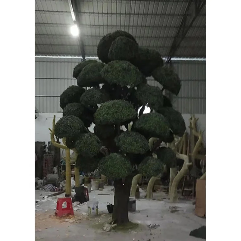 large evergreen decorative artificial podocarpus bonsai trees, 400cm height black pine tree for sale, wooden pine tree