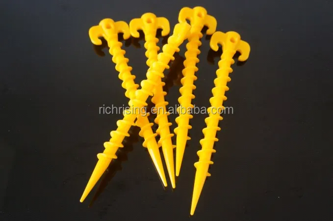 plastic spiral tent pegs outdoor PP ABS screw camping nail environmental hot sale 20 25cm