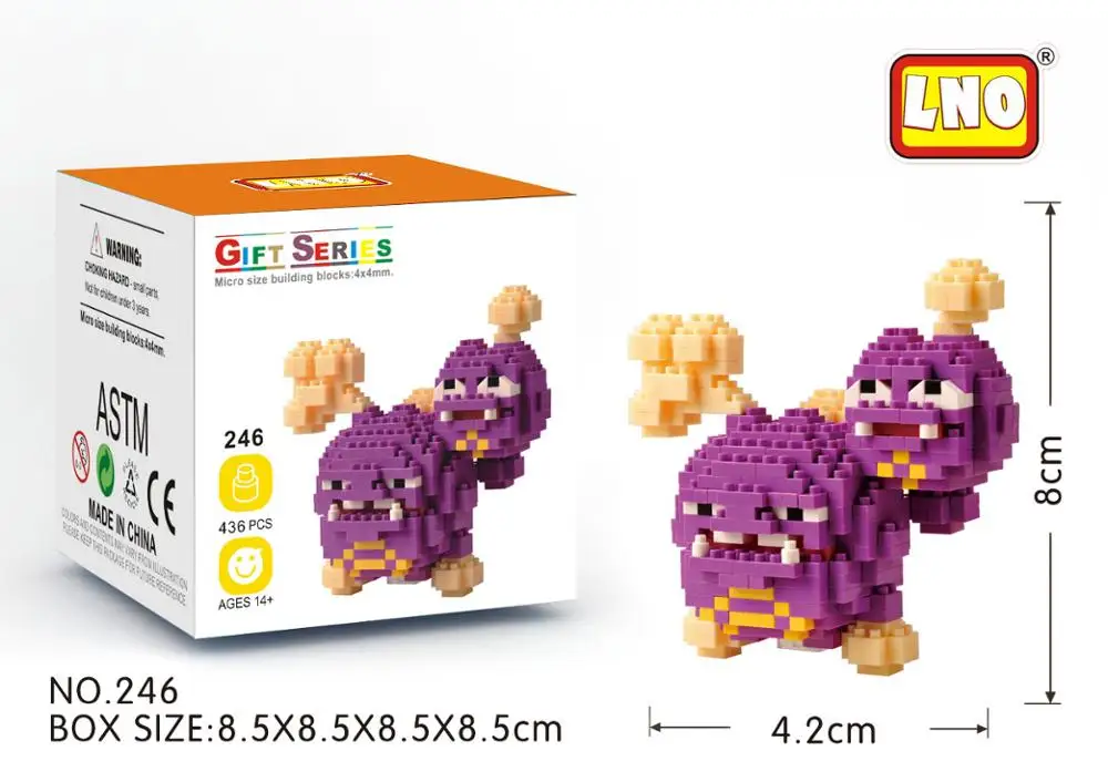 LNO new mini technic brick toys Anime poke pet action figures plastic building blocks kids