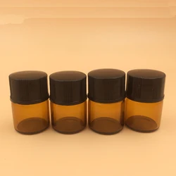Whole sale 1ml/2ml/3ml Amber/Brown vial test sample bottle with black screw cap and insert