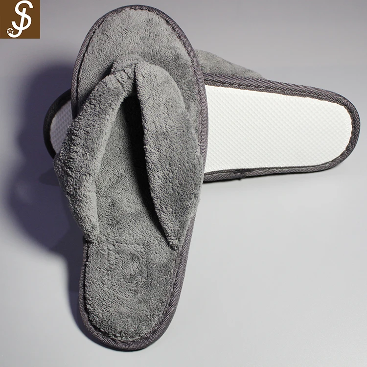 S&J 100% Cotton Hotel Fitness Slipper Disposable White Simple Slippers Guestroom Slipper