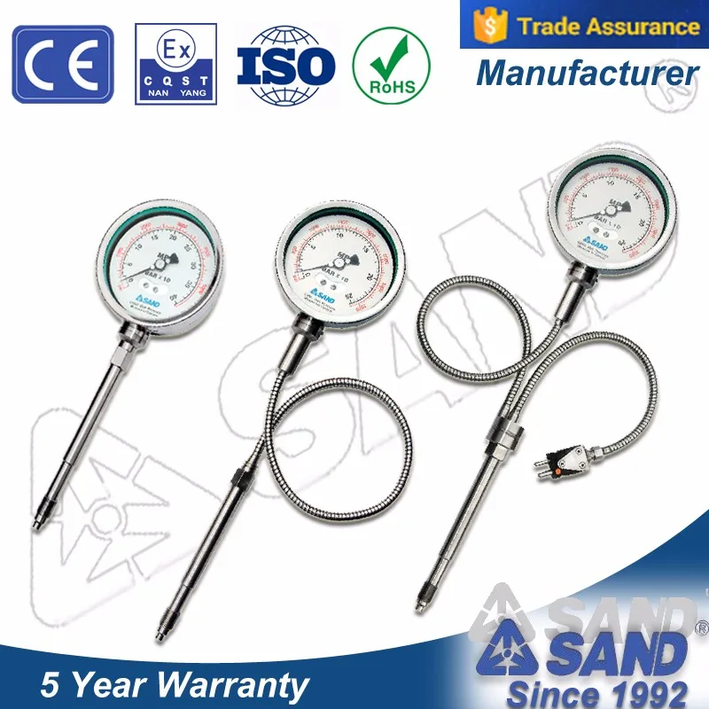 PT135 400 Degree C High Temperature Pressure Gauge