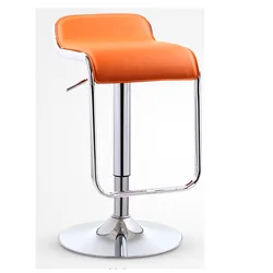 Height Adjustable Backrest Swivel Chair Stainless Steel Dining Chair PU Leather Reception for Kitchen Dining Room