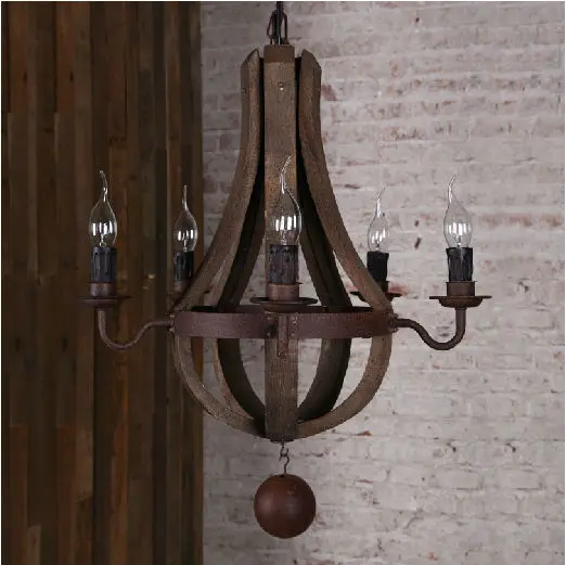 Antique Wood Chandeliers Large