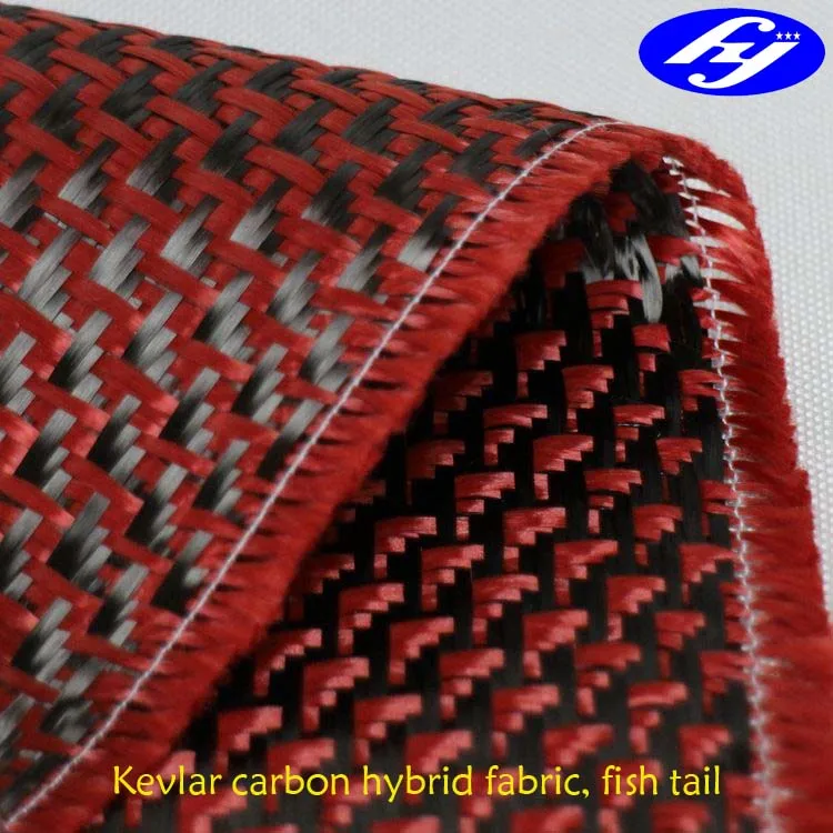 
special triangle woven carbon Kevlar hybrid fabric/cloth/rolling 