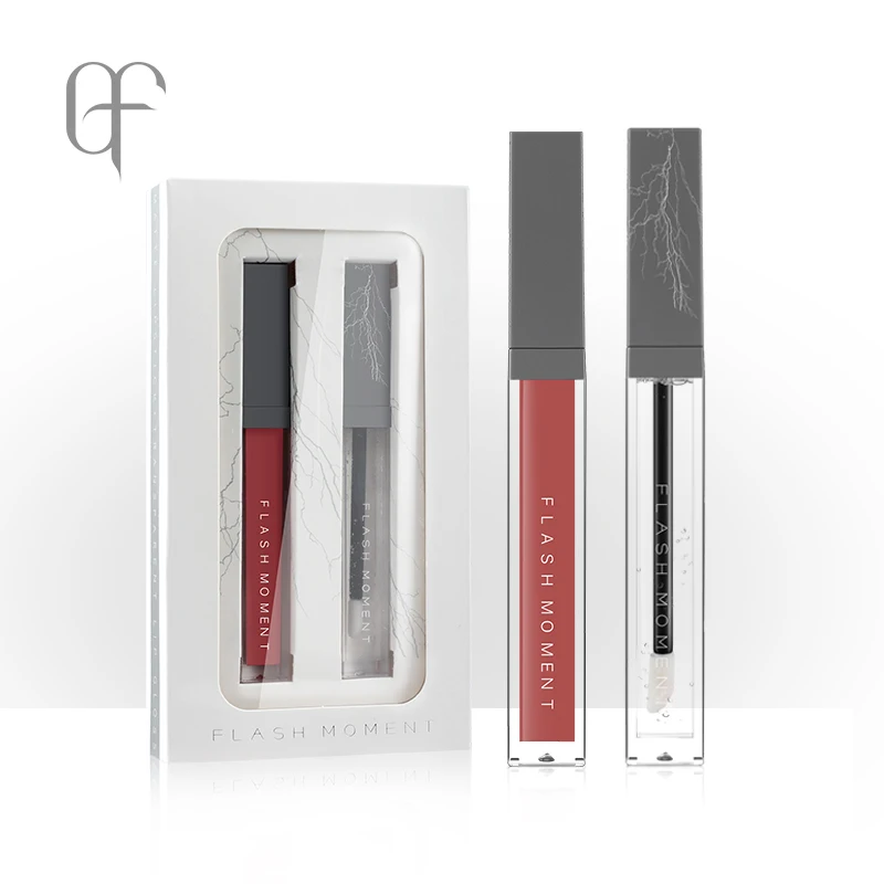 Best selling shiny lip gloss private label lipgloss set with bumper lip protector