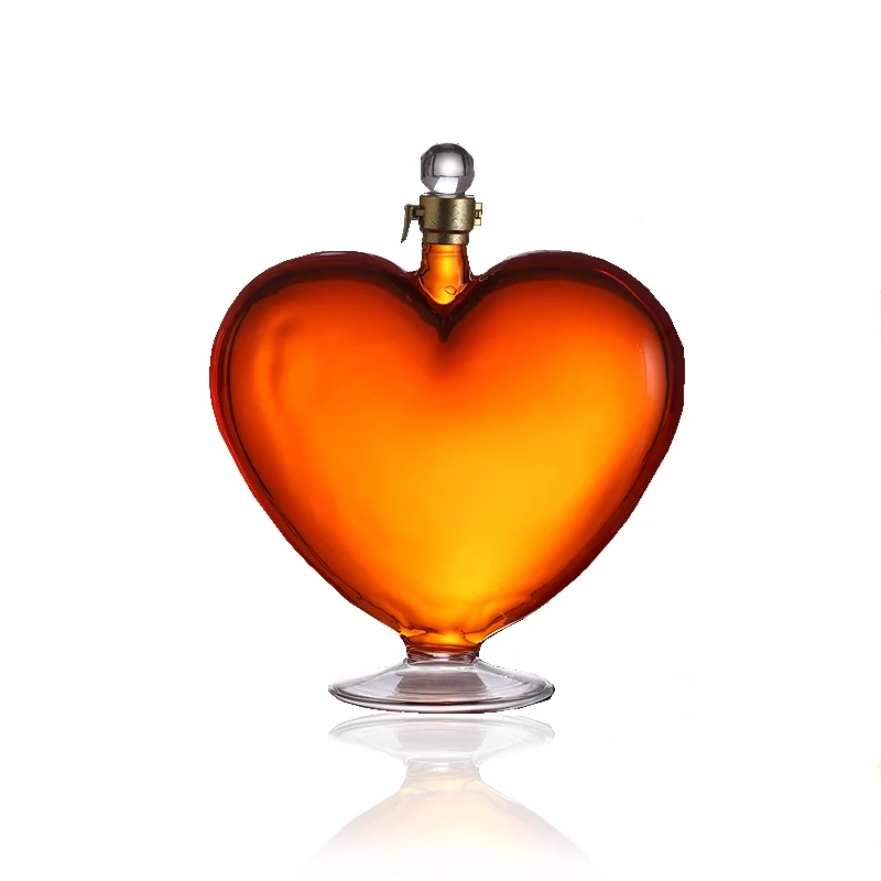 Стеклянная бутылка для вина в форме сердца, боросиликатный Графин для вина в форме сердца