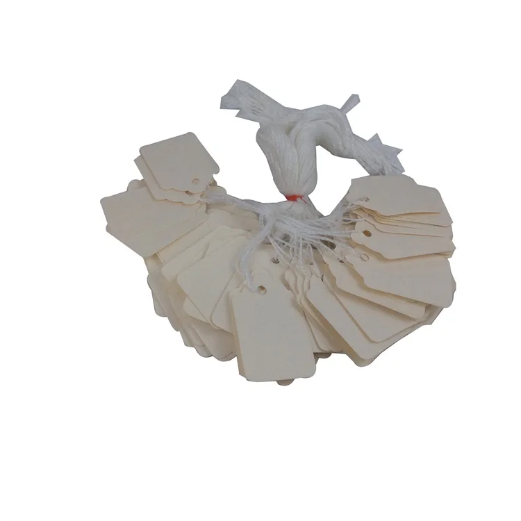Customized Ivory Board Blank Small  Price Hang Tag with String