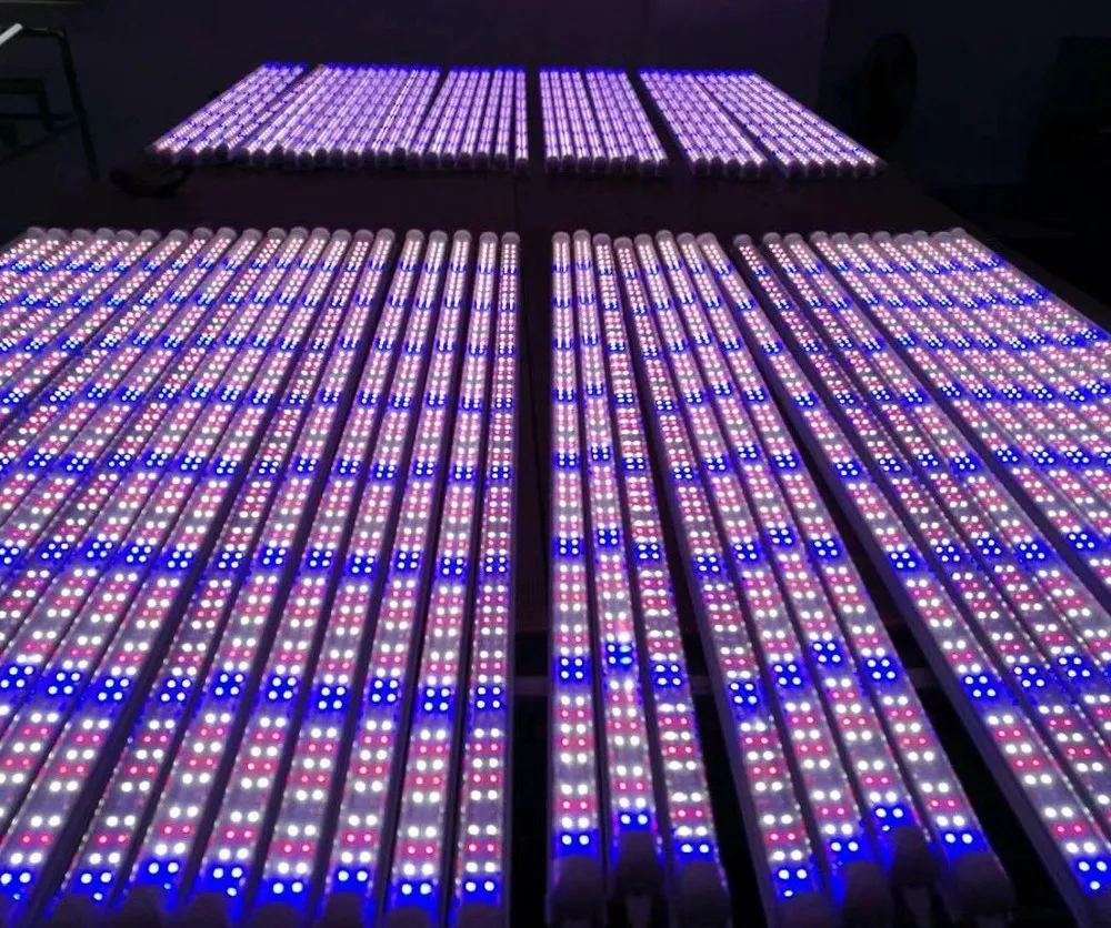 T8 integrated led plant grow light tube full spectrum 1200mm two row 36w