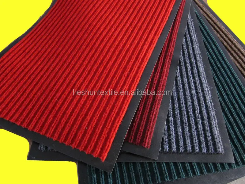 Flooring mat with PVC Vinyle back double stripe carpet manufacturer