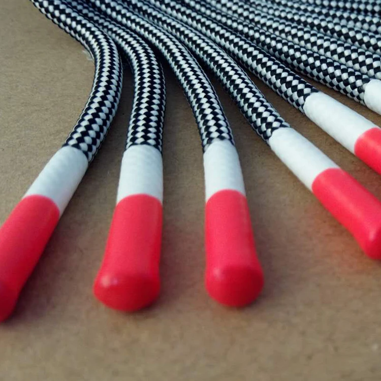 Customized design silicone  printed drawcord for fashion clothing