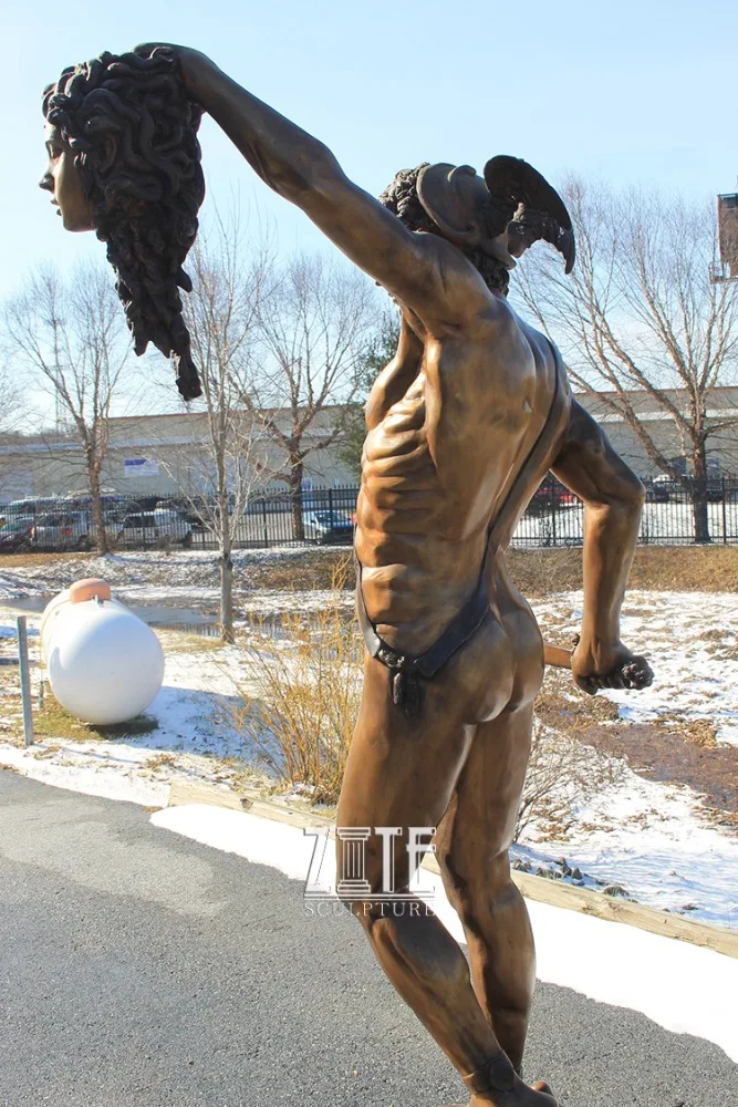 High Quality Indoor Bronze Art Myth Perseus Slaying Medusa Statue