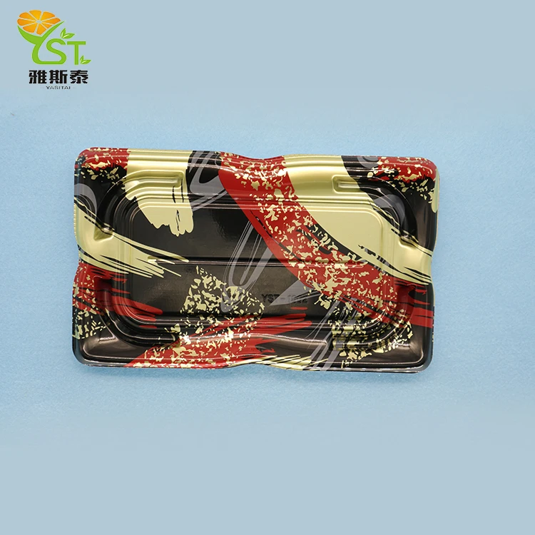 Disposable take away box pp/ps sushi tray with lid