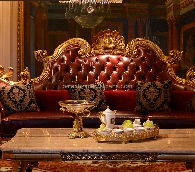 OE-FASHION Furniture Factory Provided Living Room Sofas/red leather Royal Sofa