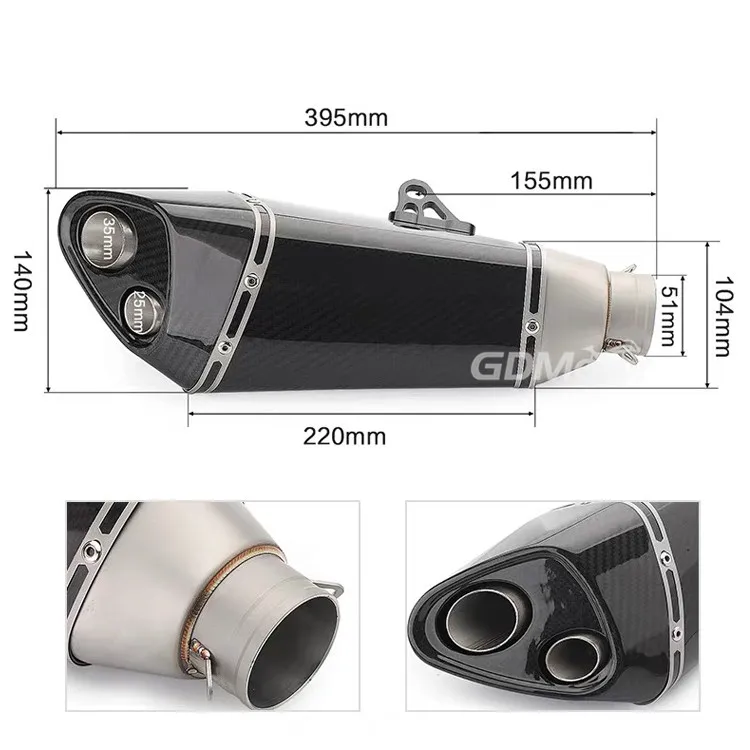 Large displacement 2 stroke accessories racing exhaust system