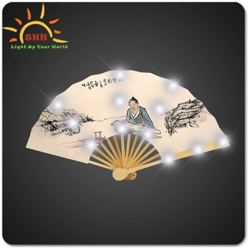 Hot sale blinking light up LED hand held fan for all party