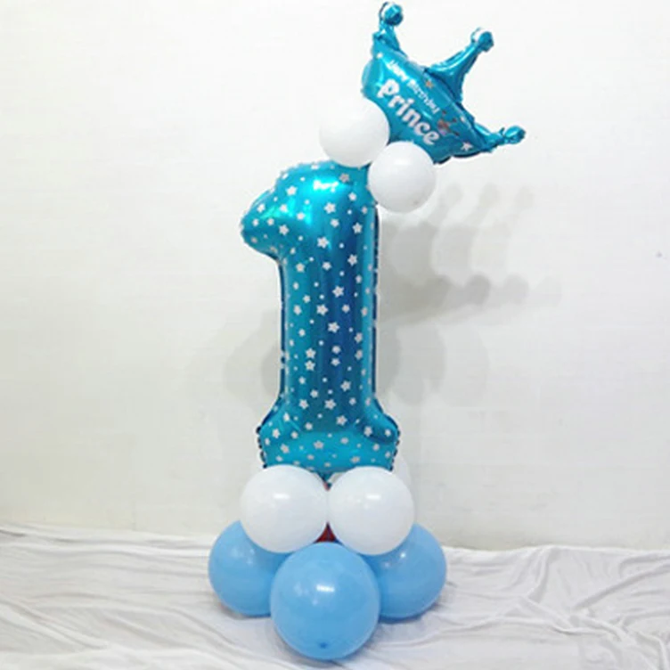 Фольгированный воздушный шар в форме цифры, украшение для дня рождения