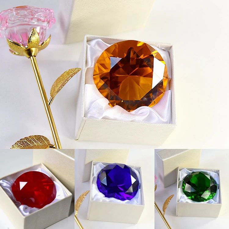 New Design Crystal Glass Red Diamond For Wedding Gift
