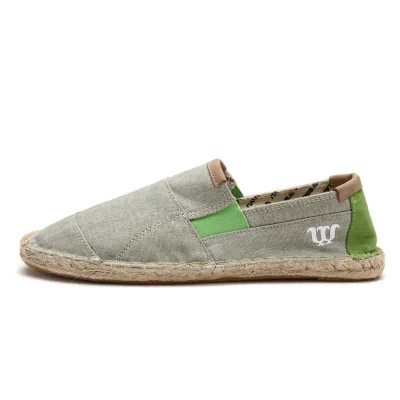 Casual Mens cloth shoes Spring summer new straw National style embroidery all-match lazy canvas  shoes Breathable soft