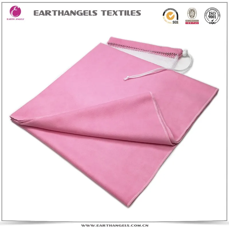 Абсорбирующее и быстросохнущее замшевое дорожное пляжное полотенце из микрофибры с сетчатой сумкой