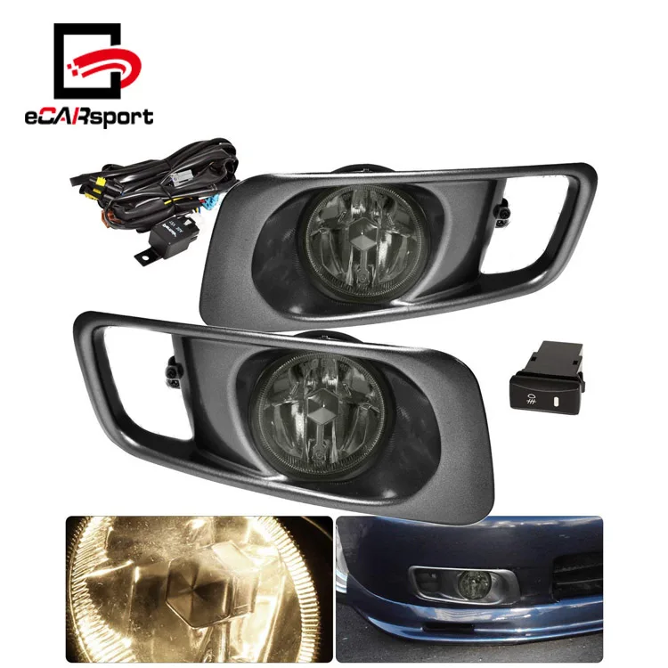 ECARsport Fog Lights for Civic 99-00 Smoked Lens Front Driving Fog Light for Honda