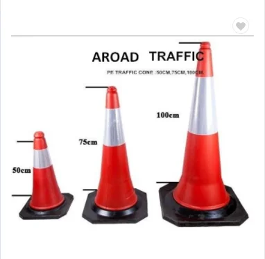 Middle East standard low price plastic traffic cone road cone with black rubber base