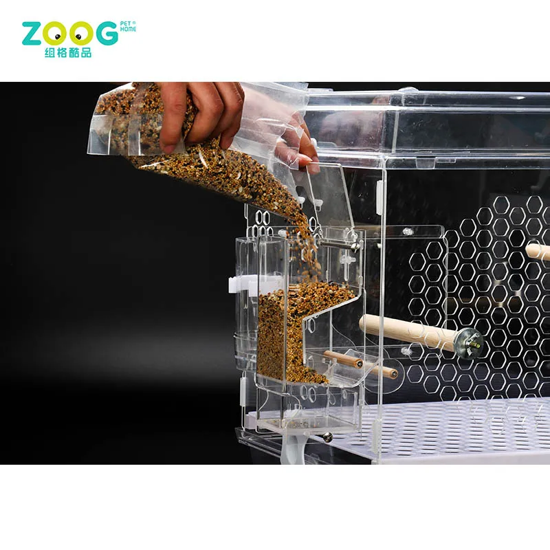 Wholesale decorative Transparent acrylic parrot bird cage pet cages