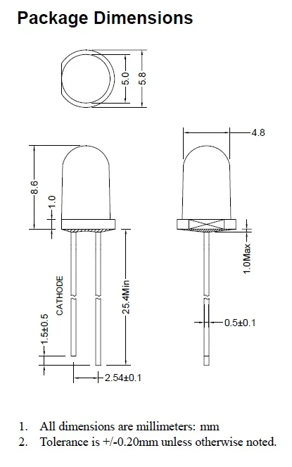 
5mm Diffused White Led Diode Through Hole Led Diode 