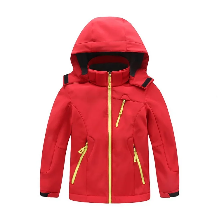 
Kids Softshell Jacket hood Highly breathable water-resistant Soft shell wind breaker jacket for hiking 