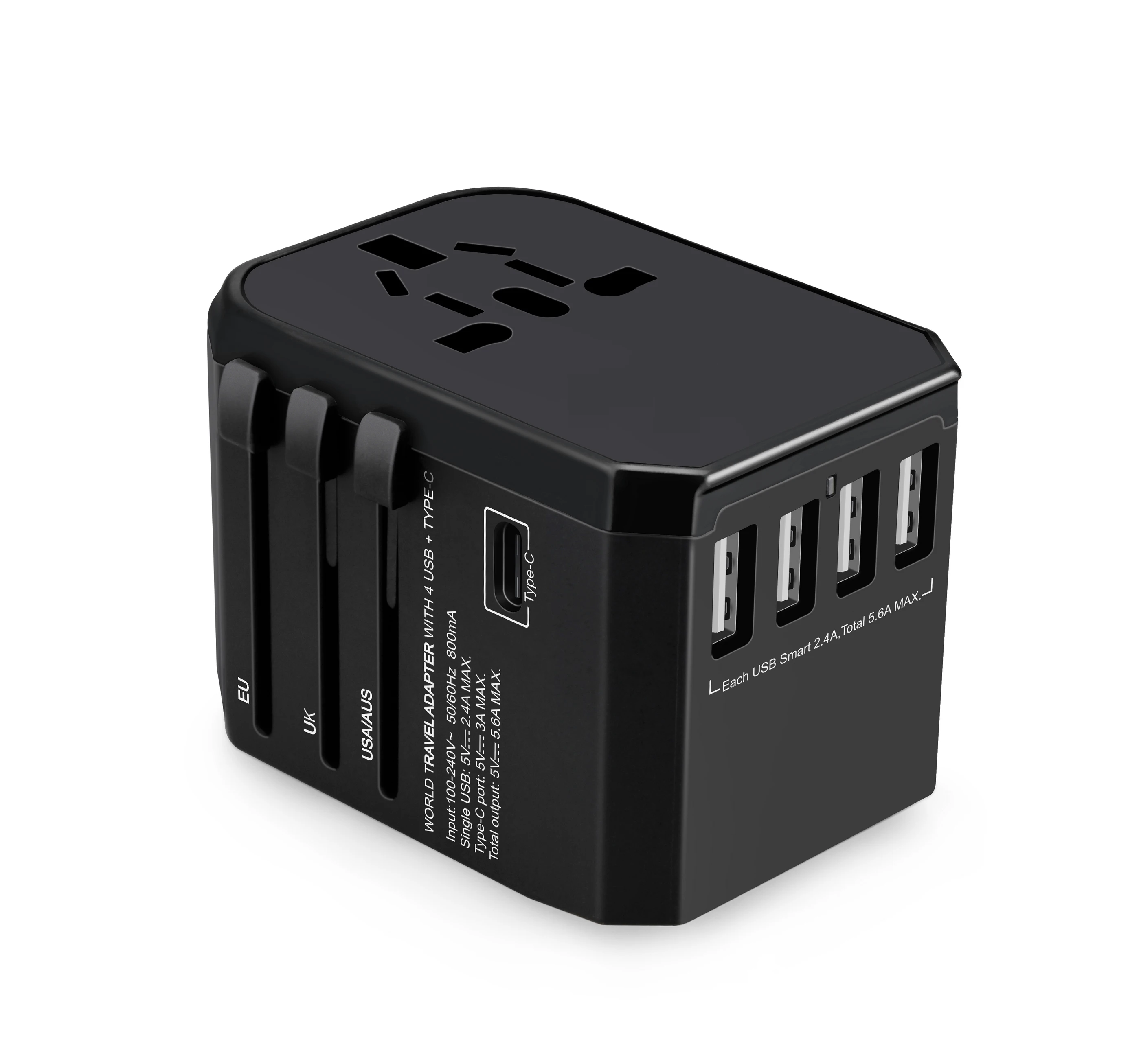 Amazon Hot Sale DC 5V 5.4A 4 USB Type C Universal Adaptor Travel Adapter
