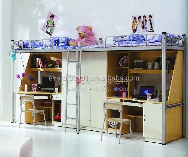 
Cheap School Furniture College Dormitory Furniture Set Bunk Bed With Desk 