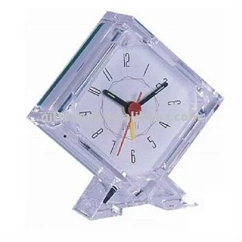 mini transparent step travelling alarm clock