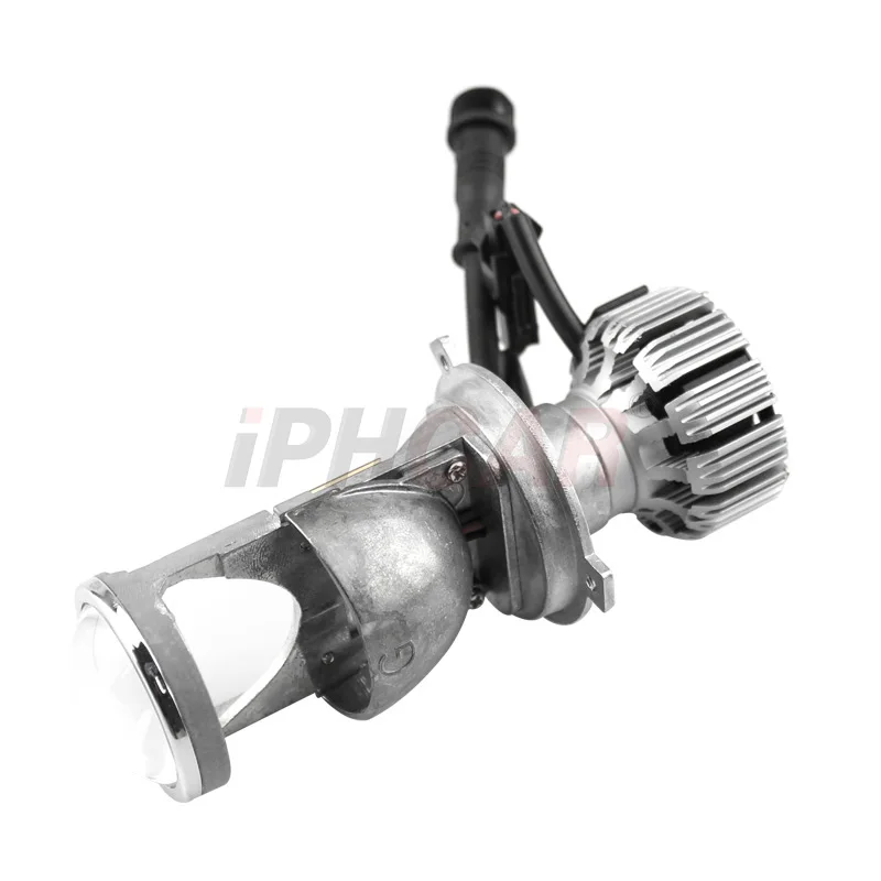 iPHCAR H4 9003 LED Mini Bi-LED Projector 1.5 inch Headlight Lens 60W 5500K Headlamp Retrofit DIY Car Styling High Low Lights