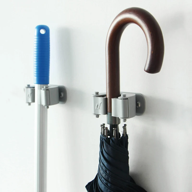 Professional High Quality Plastic Wall Mounted Holder Drilling Free 20pcs Per Box Mop and Broom Gripper