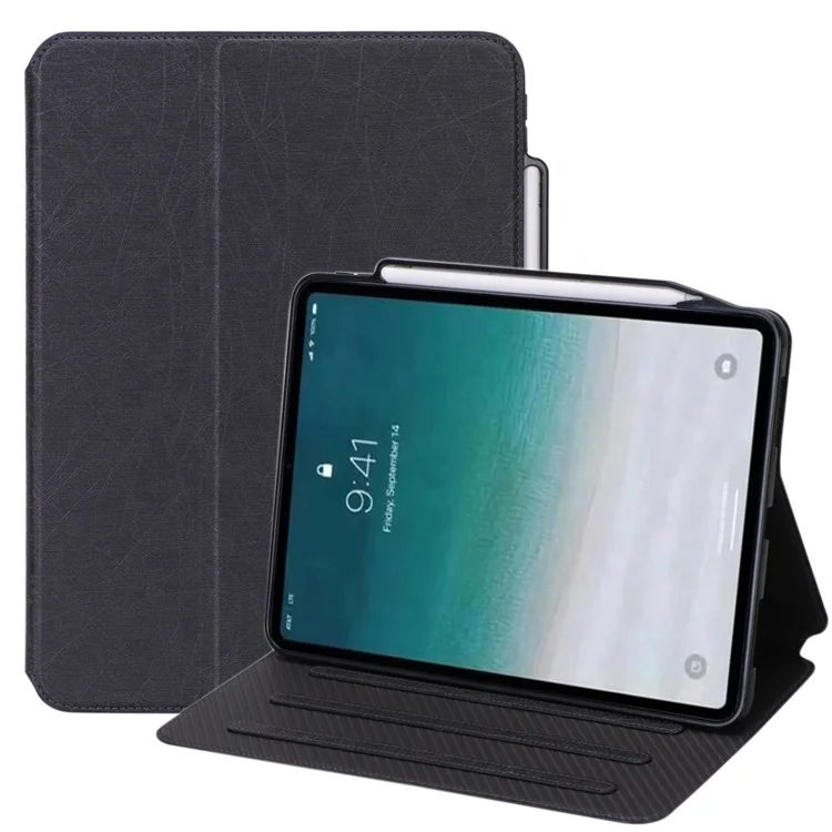 Premium Business Hand Clip Folio Stand Cover Magetic Leather Case For iPad Pro 11 Inch  With Pen Holder