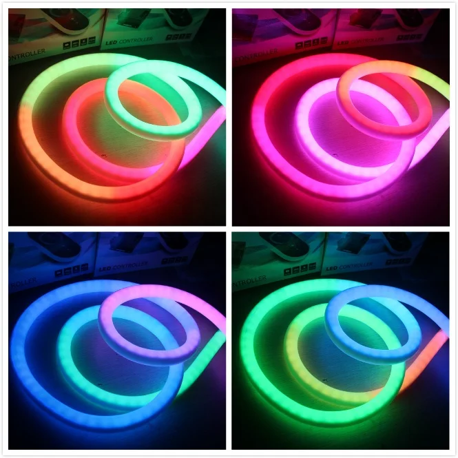 Dynamic Digital LED neo Neon flexible strip lights tube 360 degree 10 pixel per meter 24V RGB rope