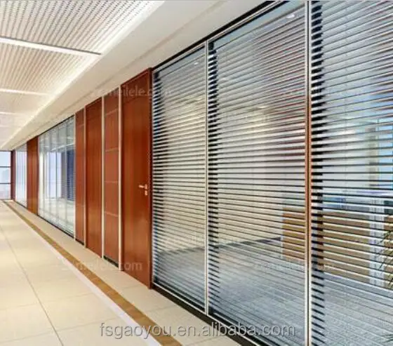 Saudi Arabia Office soundproof removable partition bank double glass aluminum office partition walls folding glass partition