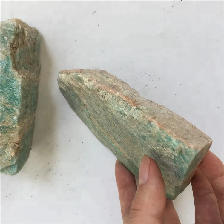 natural raw stone  blue amazonite gemstone crystal rough