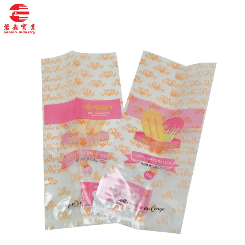 Custom Printed Biodegradable Ice Cream Popsicle Wrappers Packing Bag Heat Seal Side Gusset Bag Food PE Gravure Printing Accept