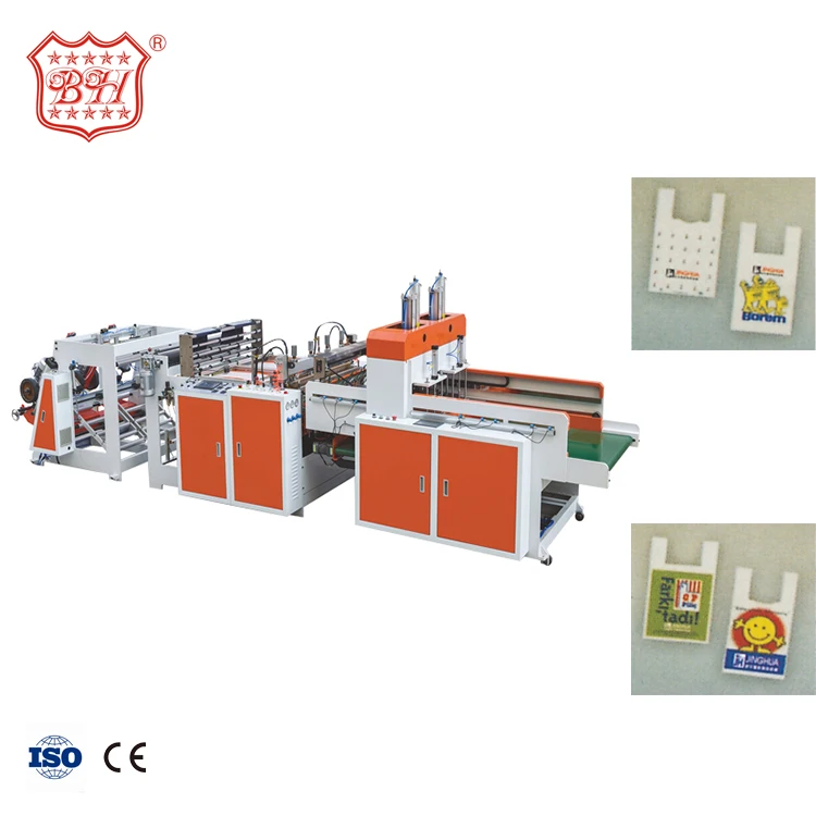 Baihao Zhejiang High Precision Full Auto T-Shirt Shopping Plastic Bag Making Machine