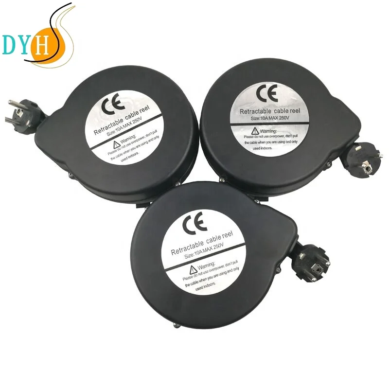 wholesale DYH-1606 4.4M retractable extension power cord automatic electric cable winder