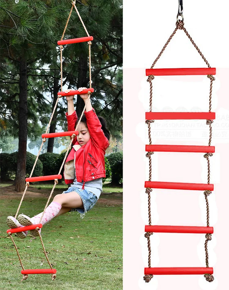 Outdoor swing Garden kids plastic climbing rope ladder for sale