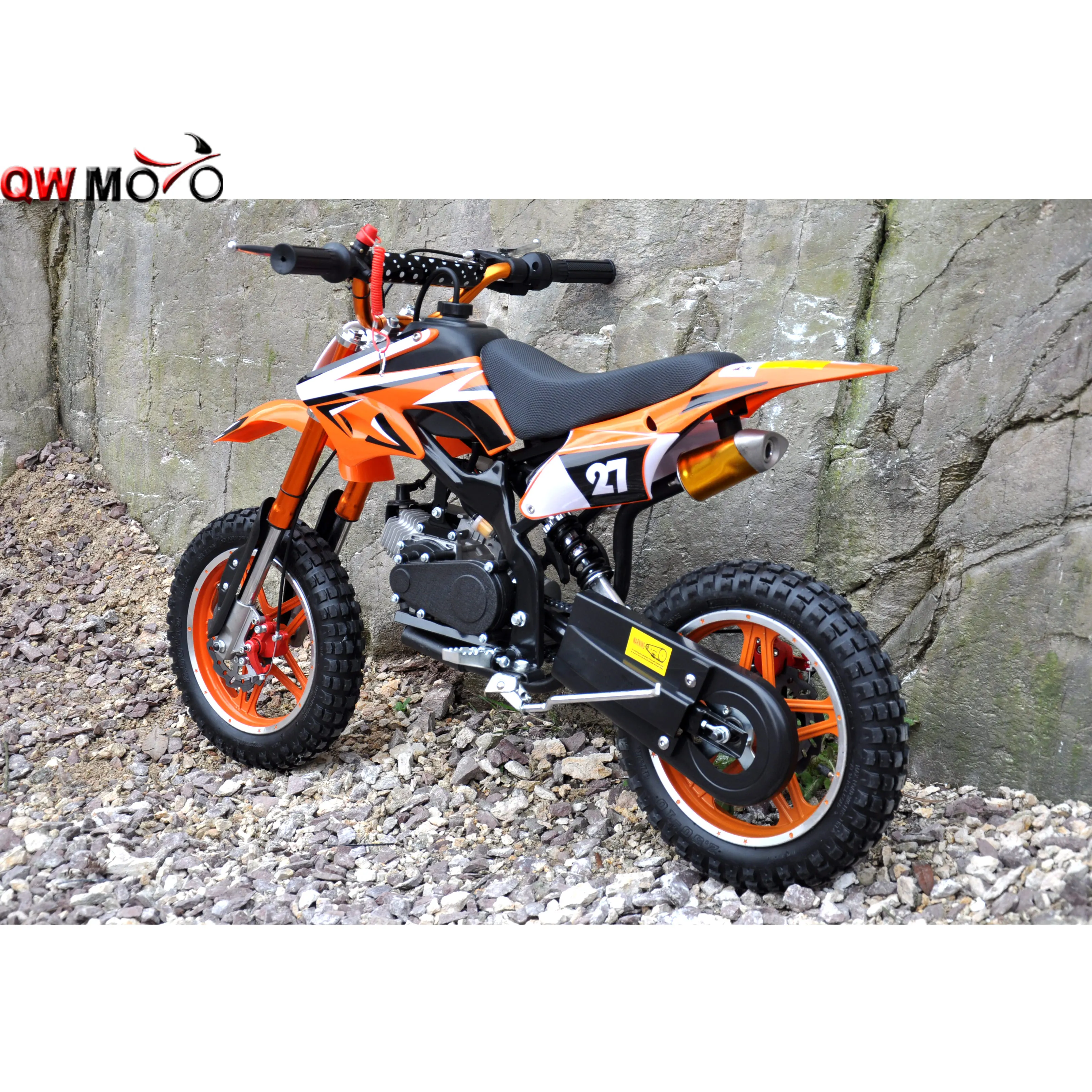 QWMOTO dirt bike kids moto 2 stroke cross bike Gas Powered motorcycle mini dirt bike 50cc QWMPB-02