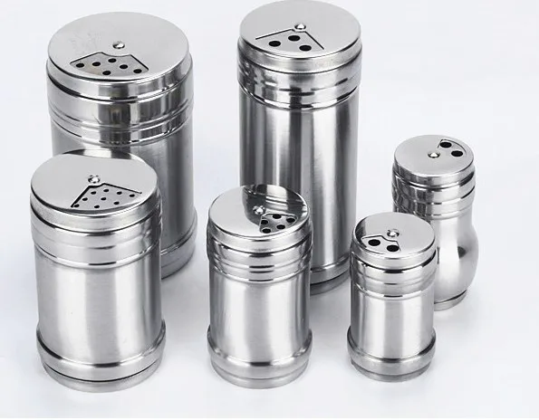 Stainless Steel Spice Shaker Empty Jar Condiment Salt Pepper Kitchen Storage / Herb Salt Pepper Spices box