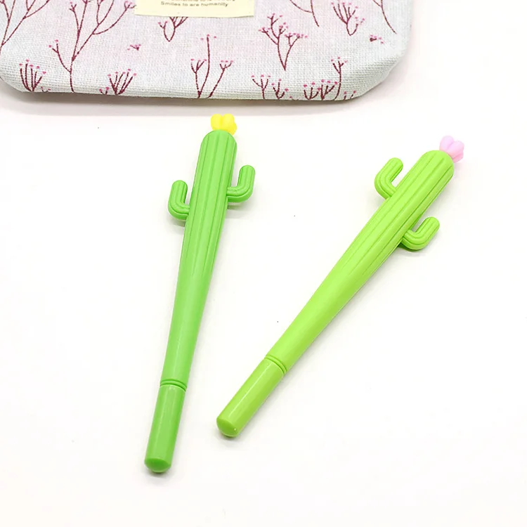 New Cute Creative Green Cactus Flower Gel Pen Office School Gift Stationery Pen