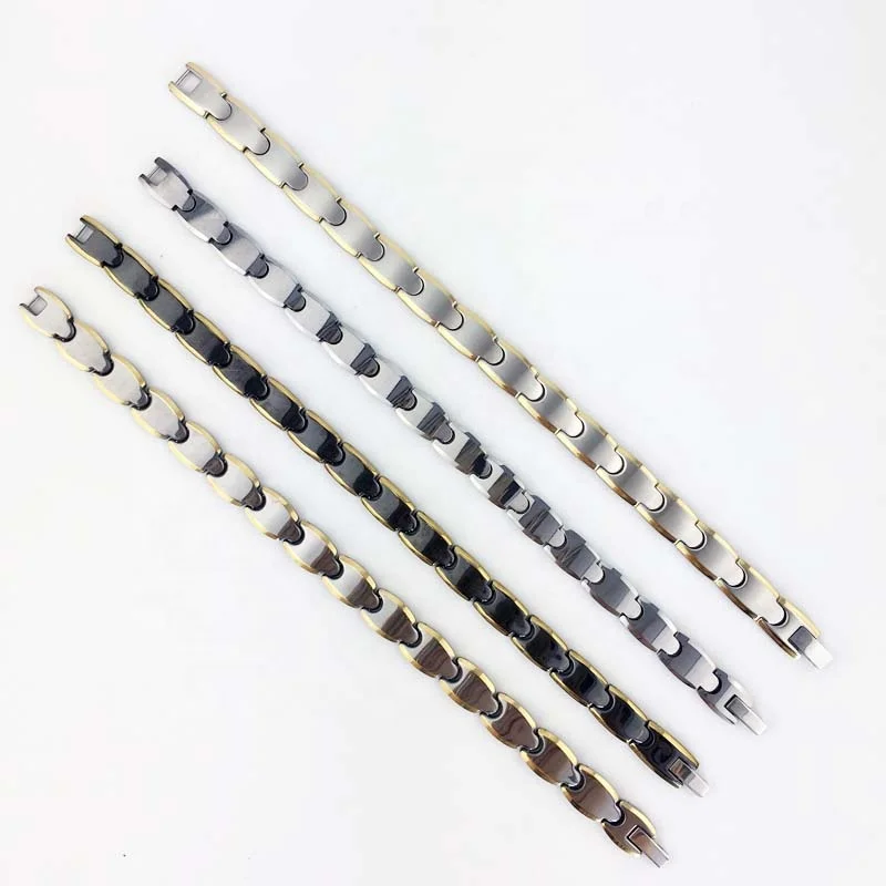 9098  health stainless steel germanium bracelet with germanium ions and ochre box packaging , OEM logo acceptance