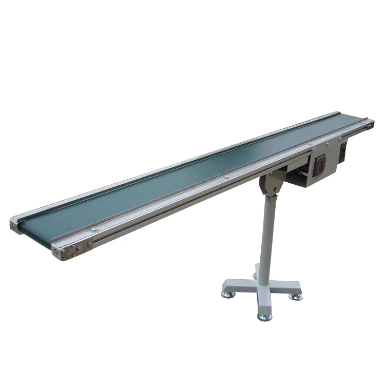 Low power aluminum frame rubber flat belt conveyors