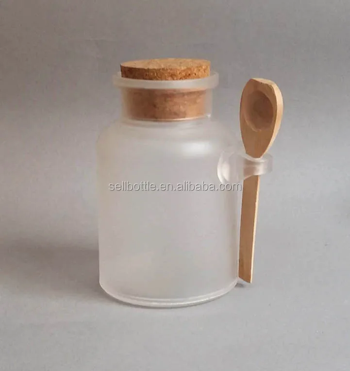 300g ABS plastic bath salt bottle with cork and spoon